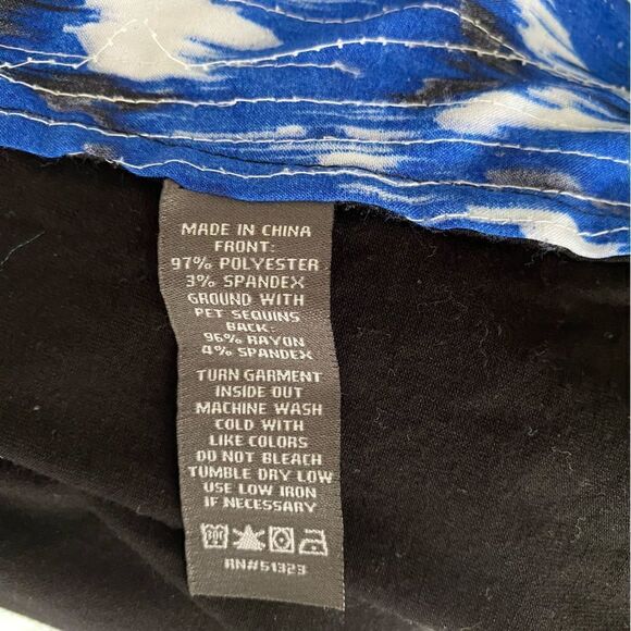 Vince Camuto Black Blue Sequin Tank SZ M - Picture 12 of 13